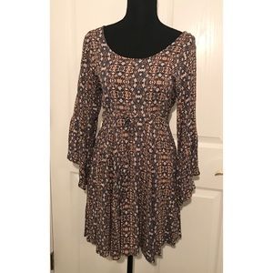 Forever 21 Dress with cross back & bell sleeves